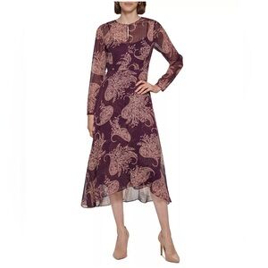 Tommy Hilfiger Paisley-Print A-Line Midi Dress - NWT Size (4)